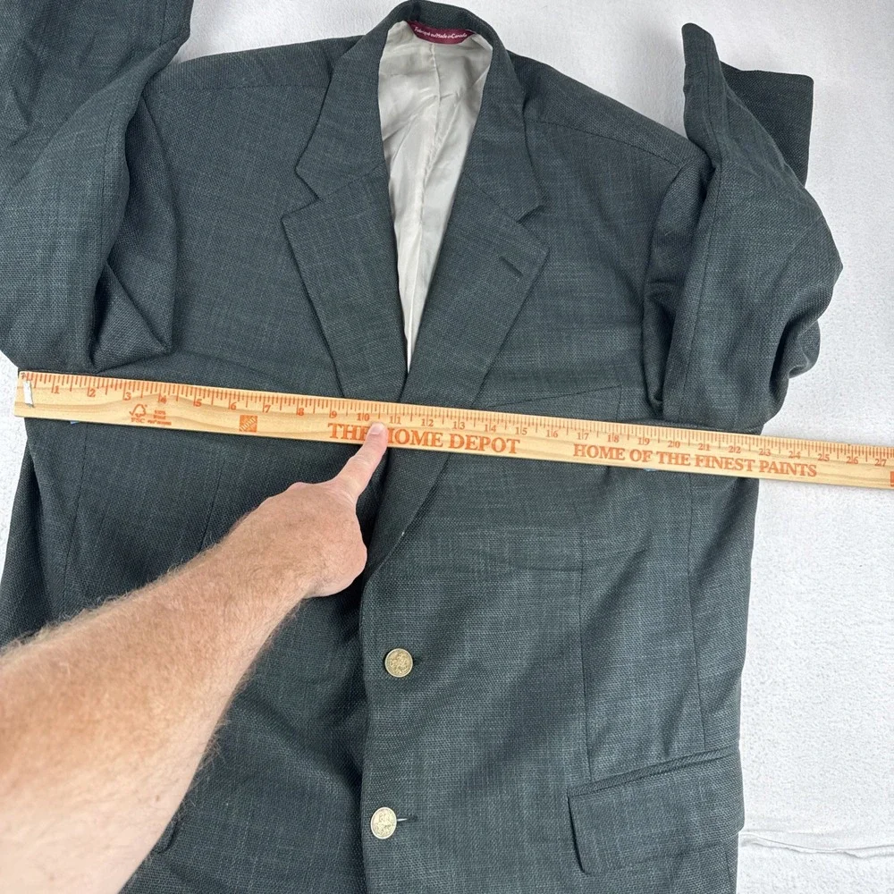 VTG Samuelsohn Loro Piana Mens Green Sport Coat Sz 46R Business Office